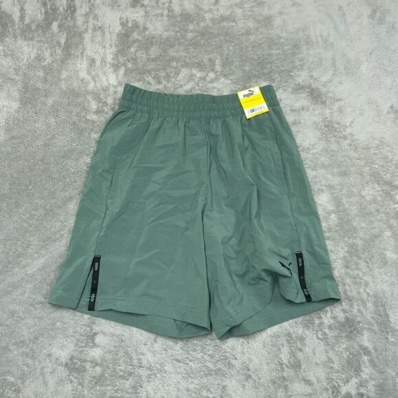 Puma Active Woven Mens S Shorts Green With Pockets Lightweight 6905 - Picture 1 of 7